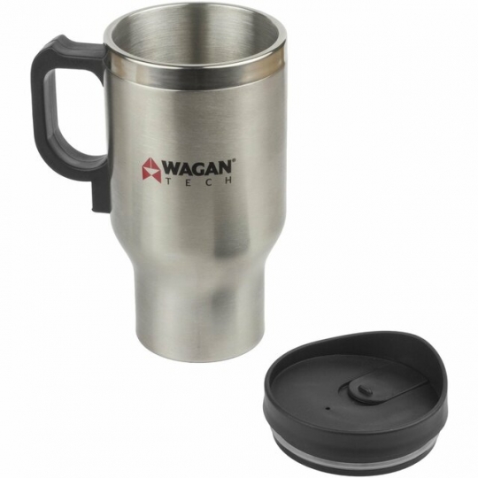 Wagan 12 Volt Deluxe Double Wall Stainless Steel Heated Travel Mug